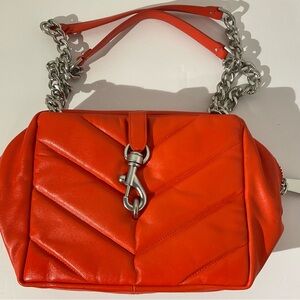 Rebecca Minkoff Vibrant Orange Quilted Shoulder Bag